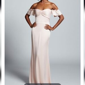 Off-Shoulder Light Pink Gown